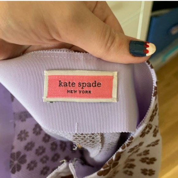 kate spade purple lilac brown floral spade midi skirt size 4 nwt - Picture 8 of 8